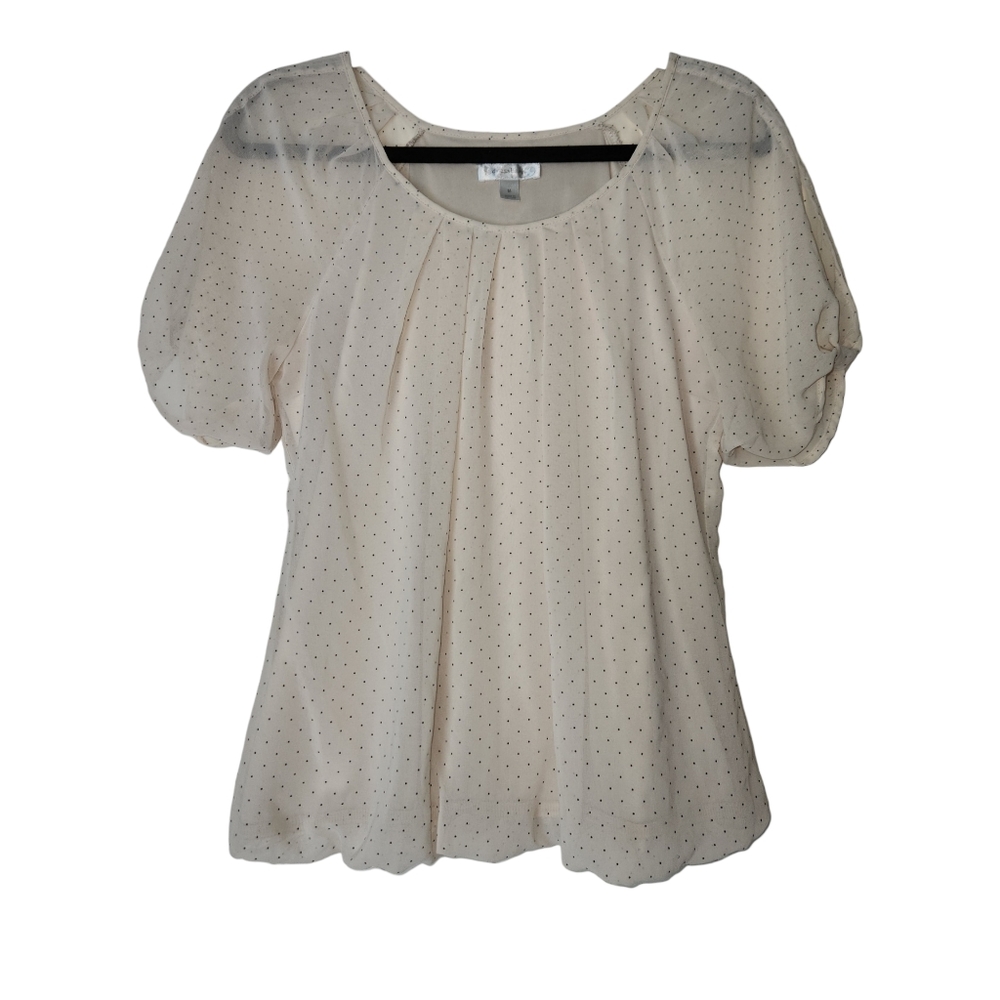 Dressbarn Cream/Polka Dot Blouse